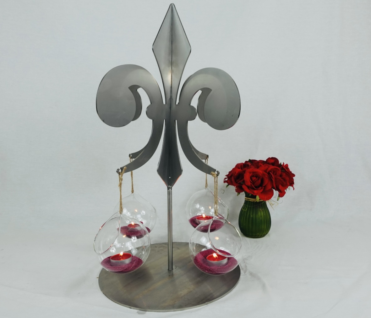 Heart shaped wedding candle centerpiece